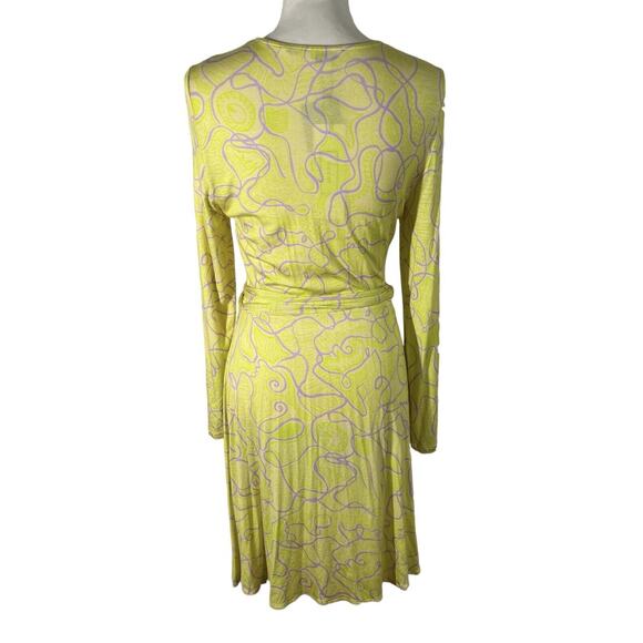 Rhode Maxine Wrap Dress Pastel Abstract Squiggle V-Neck Jersey Size Small NEW! - Picture 6 of 12